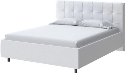 2023604 PROxSON Кровать Nety без основания (Ткань: Велюр Teddy Снежный) 180x190