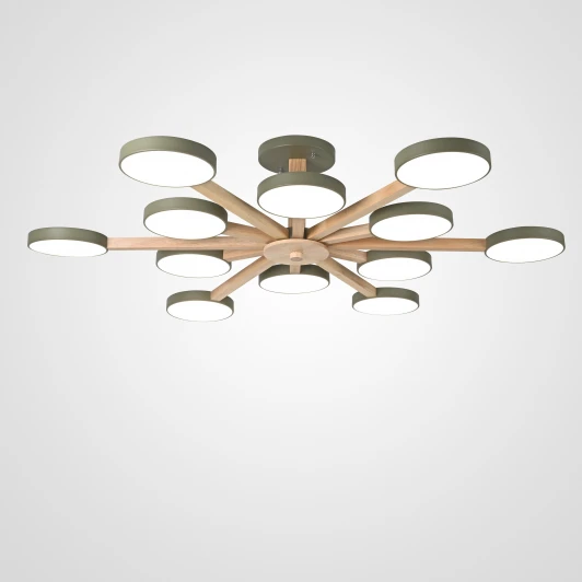 Turna-B01 Потолочная люстра Wi-Fi на штанге Turna L12 Khaki By ImperiumLoft Turna-B01 (LED, 220V, голосовое управление, умный дом - Алиса)