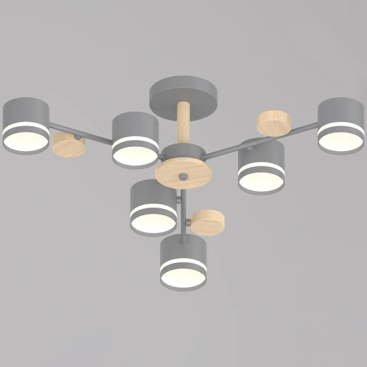 68730-0.3-06 GX53 GREY+WOOD Потолочная люстра на штанге Reluce 68730-0.3-06 GX53 GREY+WOOD
