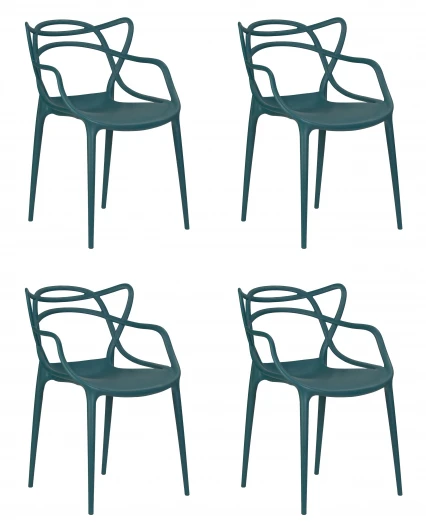 LMZL-PP601-N_P-G-05 Набор 4 шт стул обеденный DOBRIN MASTERS (морской волны (G-05))