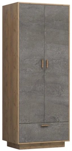 455855 Шкаф Woodville Эго Шк-1 на подиуме дуб крафт золотой / камень темный 455855
