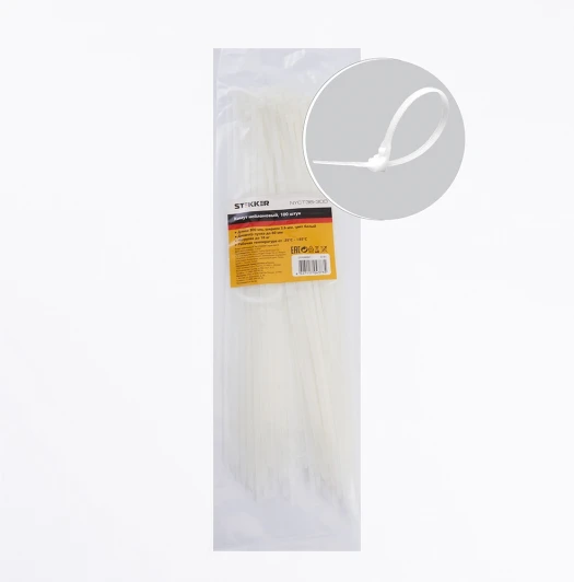 32781 Хомут 3,6x300мм белый 100 шт. Stekker 32781