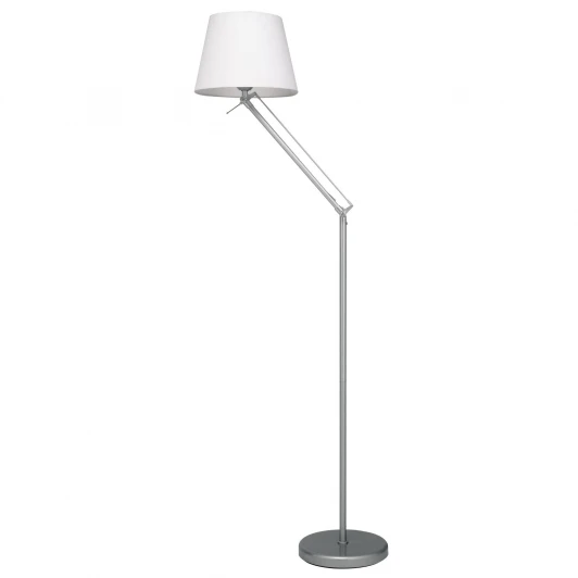 UML-T500 E27 SILVER/WHITE Торшер напольный под лампу Е27, 60W, с регулировкой наклона, Серебристый/Белый Uniel UML-T500 E27 SILVER/WHITE