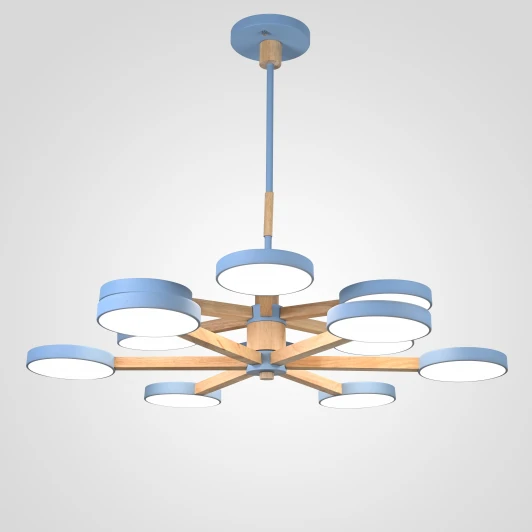 Turna-Dbl01 Потолочная люстра Wi-Fi на штанге Turna Dbl L12 Blue By ImperiumLoft Turna-Dbl01 (LED, 220V, голосовое управление, умный дом - Алиса)