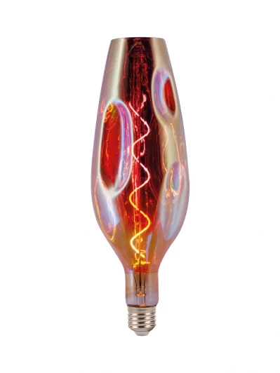 HL-2257 Лампочка светодиодная филаментная разноцветная свеча E27 6W Hiper HL-2257