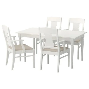 992.407.51 ИНГАТОРП / ИНГАТОРП Стол и 4 стула, белый