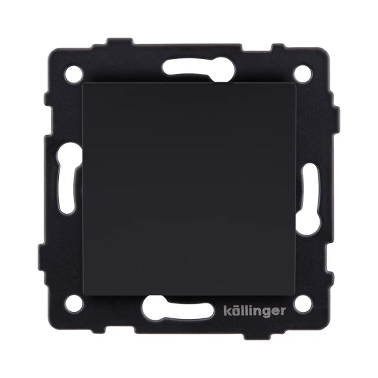 REA-S-006BM Выключатель 1-клавишный перекрестный 10А/250В черный матовый Kollinger REA-S-006BM для Aspekt, Eleganz, Reflex
