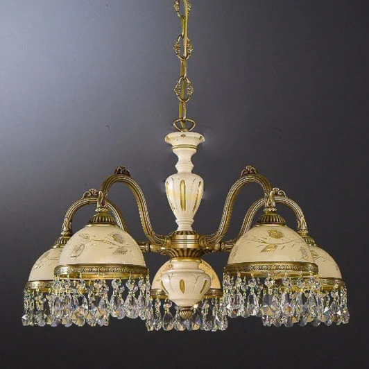 L.6806/5 Подвесная люстра Reccagni Angelo 6806 L 6806/5 (220V, подвески, на цепи, листья)