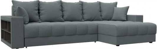 128588 Диван угловой с декором и полкой Лига-050 НПБ Лига Диванов (Рогожка) арт.128588