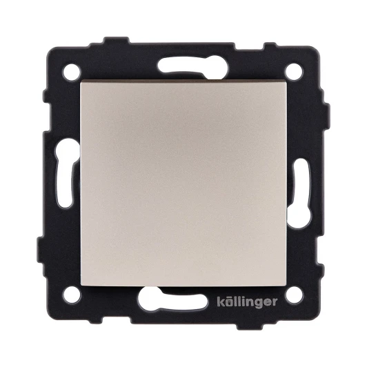 REA-R-005GD Выключатель кнопочный 1-клавишный 10А/250В изогнутый, золотой Kollinger REA-R-005GD для Aspekt, Eleganz, Reflex