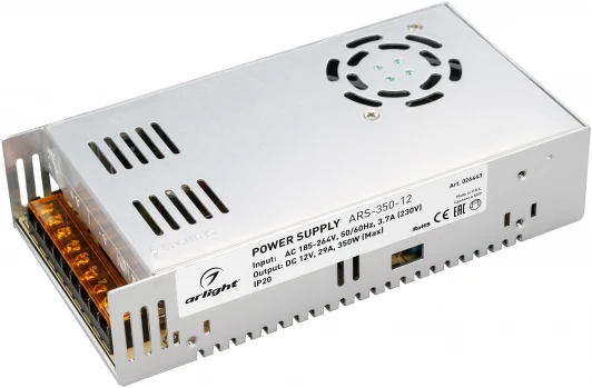 026443 Блок питания ARS-350-12 (12V, 29A, 350W) (IP20 Сетка) 026443 Arlight ARS