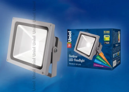 ULF-S01-30W/DW IP65 110-240В картон Прожектор уличный Uniel ULF-S01-30W/DW IP65 110-240В картон