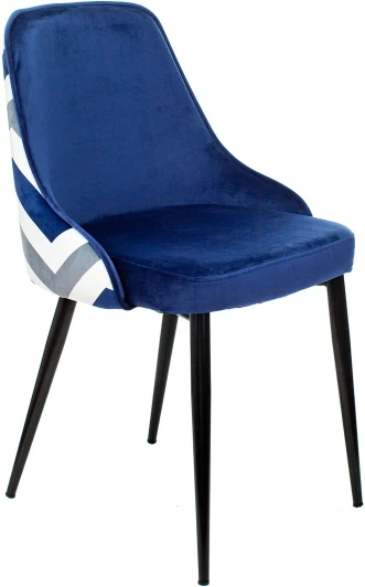 KF-5/ZIG/DBLUE Стул для кухни Бюрократ KF-5 синий Velvet 29 зигзаг металл черный на ножках (KF-5/ZIG/DBLUE)