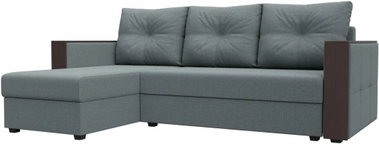 125973L Диван угловой Валенсия Лайт левый угол (Серый/Рогожка) Лига Диванов арт.125973L