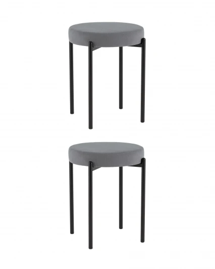 УТ000042653 Табурет Бриф Original велюр серый 2 шт. Stool Group УТ000042653
