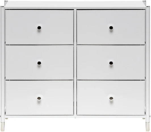 2500000209734 Комод Leset Нирита/Хайди, 6 ящиков, Белый (Сталь,Экокожа/Белый) арт.2500000209734
