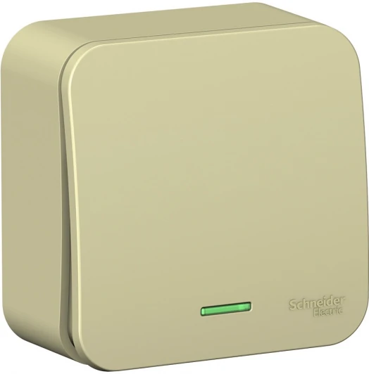 BLNVA101117 Выключатель накладной одноклавишный с подсветкой (бежевый) Systeme Electric Blanca BLNVA101117