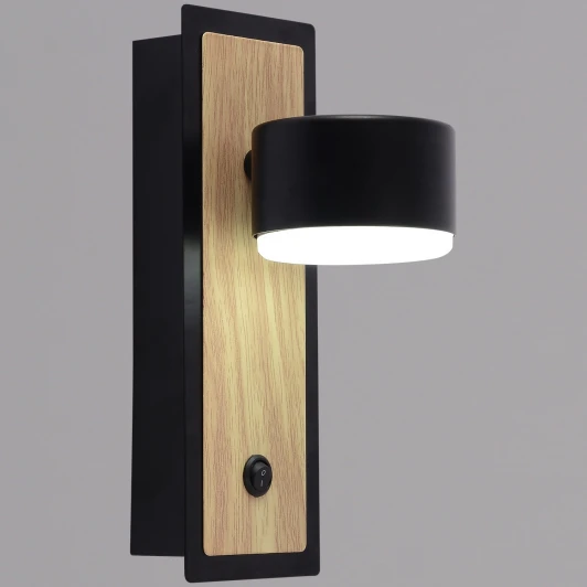12540-0.2-01 BK+WOOD Бра с выключателем Reluce 12540-0.2-01 BK+WOOD