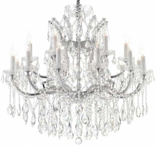 6071-18 CR+CL Подвесная люстра большая iLamp Diamond 6071-18 CR+CL (220V, на цепи, подсвечник, свеча)