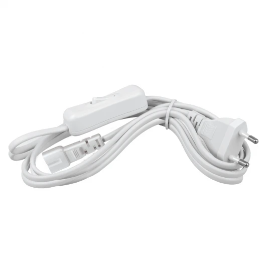 WIC-CIC-2PIN-C7-PL Сетевой шнур Lumin'arte WIC-CIC-2PIN-C7-PL с вилкой и выключателем, разъем C7, 2PIN, 1.5м белый