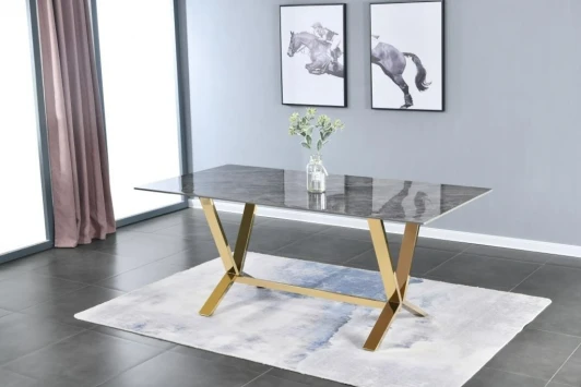 DT-2853.1casa Стол обеденный Дориан DT-2853.1, 180х90х75 см, серый мрамор IST-CASA