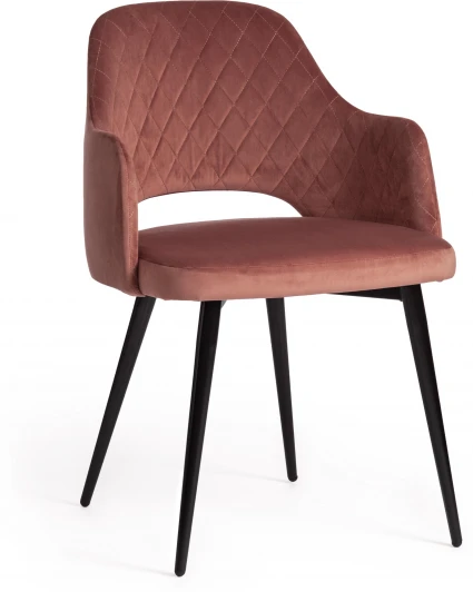 15341 Кресло VALKYRIA (mod. 711) / 1 шт. в упаковке (Ткань,Металл /Коралловый,Черный)