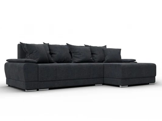 137100 Диван угловой Лига-119 угол правый (ДСП,Брус,Фанера,ЛДС,Велюр/Темно-серый) Лига Диванов 137100