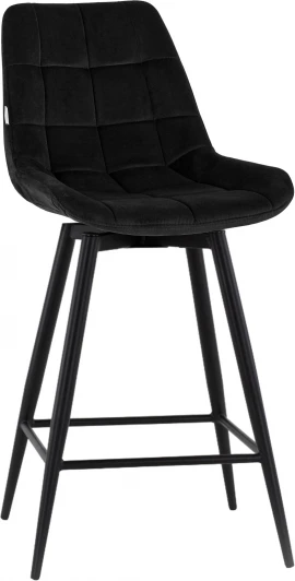 УТ000040030 Стул полубарный Флекс с поворотным механизмом  велюр черный Stool Group арт.УТ000040030