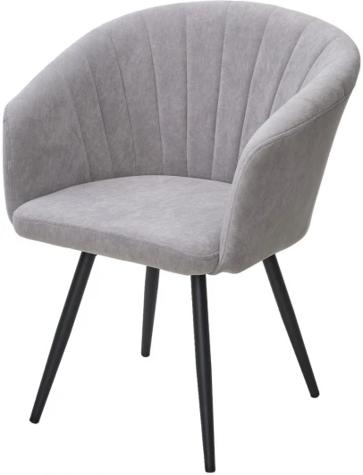 670M05783 Стул RUNA, 360 град. поворот. B22 Серый, велюр / черный каркас, М-City