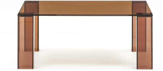 205352 Журнальный столик Adularia из стекла коричневого цвета 85 x 85 La Forma (ex Julia Grup) арт.205352