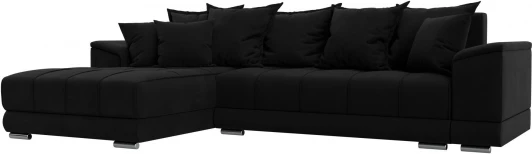 121117L Диван угловой НордСтар левый угол (Черный/Микровельвет) Лига Диванов арт.121117L