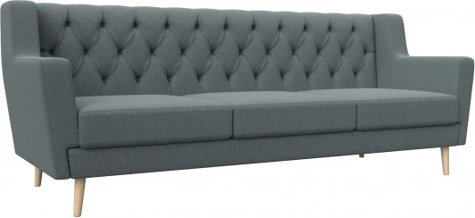 122454 Диван кухонный прямой Брайтон 3 Люкс (Серый/Рогожка) Лига Диванов арт.122454