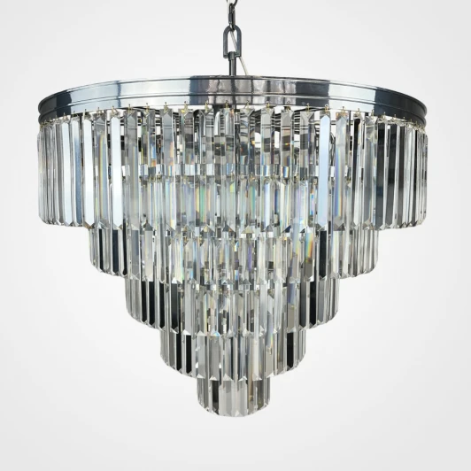 40.292 Подвесная люстра Rh 1920S Odeon Clear Glass Fringe Chandelier D80 Chrome ImperiumLoft 40,292 (228793-22) (220V, на цепи, круглые)