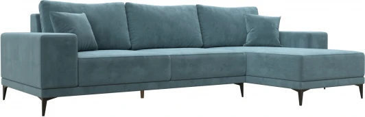 122397 Диван угловой Льюес правый (Бирюзовый/Велюр) Лига Диванов арт.122397