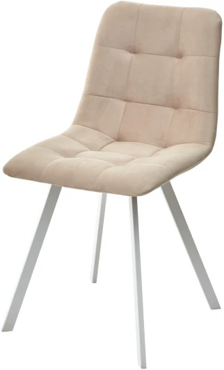 461MC04632 Стул CHILLI-Q SQUARE бежевый #5, велюр / белый каркас, 4 шт./1 к