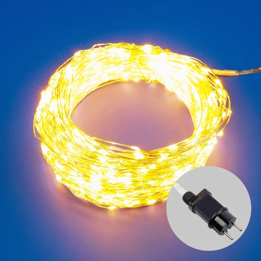 ULD-S5000-500/DTA/RC WARM WHITE IP44 DEW Гирлянда светодиодная Роса. 100м. 1000 светодиодов. Белый свет. Пульт ДУ в-к ULD ULD-S5000-500/DTA/RC WARM WHITE IP44 DEW