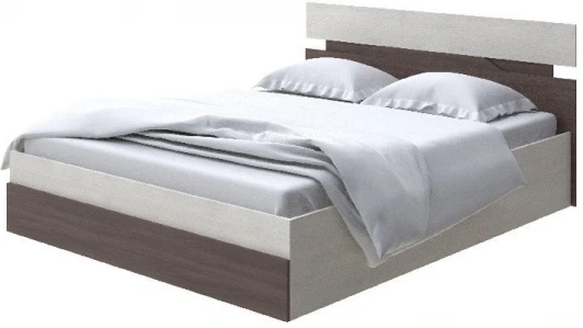 2015273 Без бренда Кровать Milton с подъемным механизмом (ЛДСП Дуб Шамони светлый/Ясень Шимо Темный) 160x190