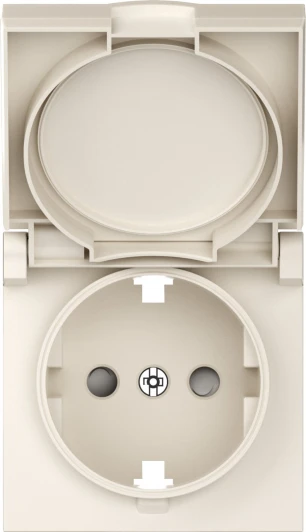 DE45431 Накладка для розетки Schuko с заземлением, с крышкой, 16A 250 В~, матовый кремовый IP44 Donel A07 DE45431
