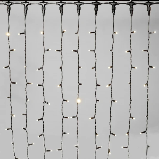 ECO402-1-2WW Гирлянда Занавес 2 x 2 м тепло-белый 220В, 400 LED, провод черный каучук 2,3мм, IP65 Laitcom ECO402-1-2WW