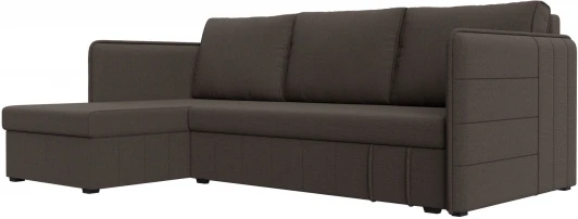 121148L Диван угловой Слим левый угол (Коричневый/Рогожка) Лига Диванов арт.121148L