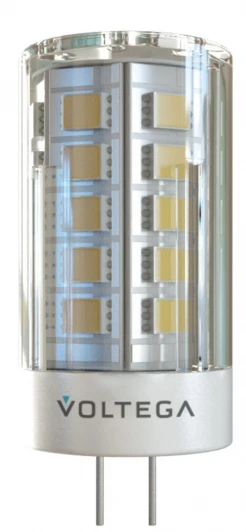 7032 Лампочка светодиодная капсульная прозрачная колба G4 5 Вт 420 lm 2800K теплое желтое свечение Voltega Simple 7032