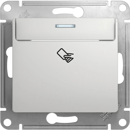 GSL000369 Карточный выключатель одноклавишный с подсветкой встраиваемый (алюминий) Systeme Electric Glossa GSL000369