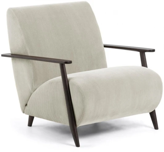 071976 Кресло La Forma (ex Julia Grup) Meghan (Венге,Бежевый/ Ясень,ДСП,Дерево,Сосна,Пена,Пенополиуретан,Камень)