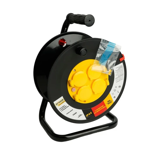 50174 Катушка 4-х местная без провода со шторками и крышками Stekker Standart 50174