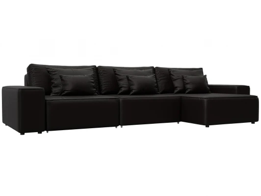 129872 Диван угловой Лига-074 угол универсальный (ДСП/Пластик/Экокожа/Коричневый) Лига Диванов 129872