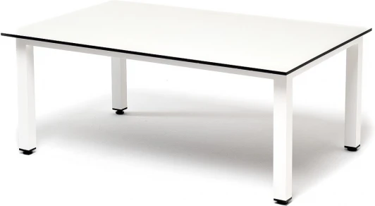 WHITE-90-60-W4sis "Канны" журнальный столик из HPL 90х60, H40, каркас белый, цвет столешницы "молочный" 4SIS арт.УТ-00008359