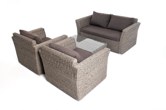 KSS2C2T-4-SET-TW graphite Лаунж-зона из искусственного ротанга (гиацинт), цвет серый 4SIS Капучино Сингл KSS2C2T-4-SET-TW graphite