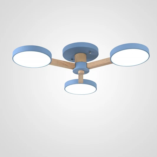 Turna01 Потолочная люстра Wi-Fi на штанге Turna 3 Blue By ImperiumLoft Turna01 (LED, 220V, пульт управления, голосовое управление, умный дом - Алиса)