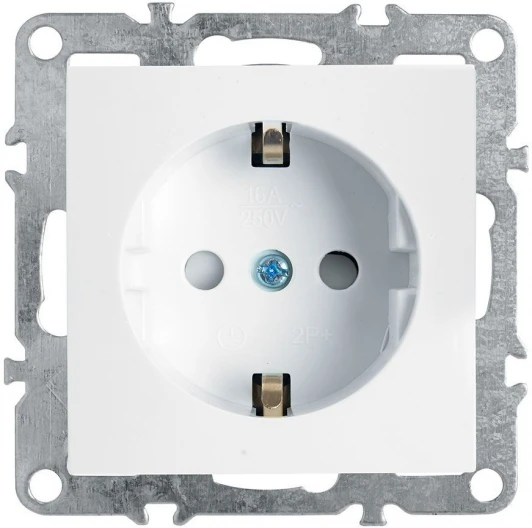 39317 Розетка с заземлением и шторками (белый) Stekker Эрна 39317