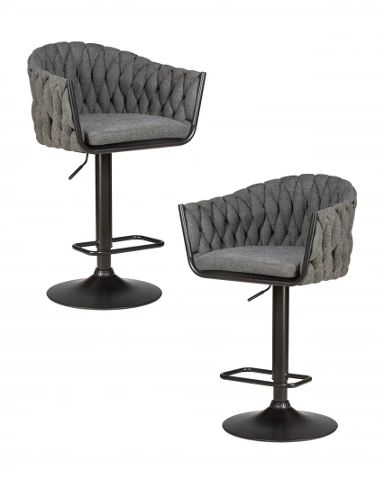 LM-9690-N_B-M_TT-LAR-275-21 Набор 2 шт стул барный DOBRIN LEON (графитовая ткань (LAR-275-21))